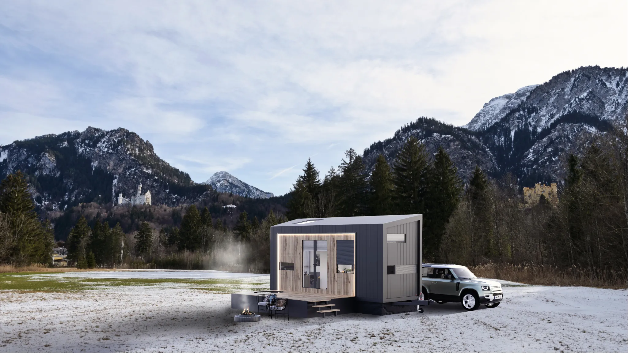 Tiny House, Maison container, Maison modulaire, Mini-maison, 17.82 m² -pour 2 personnes- modèle D