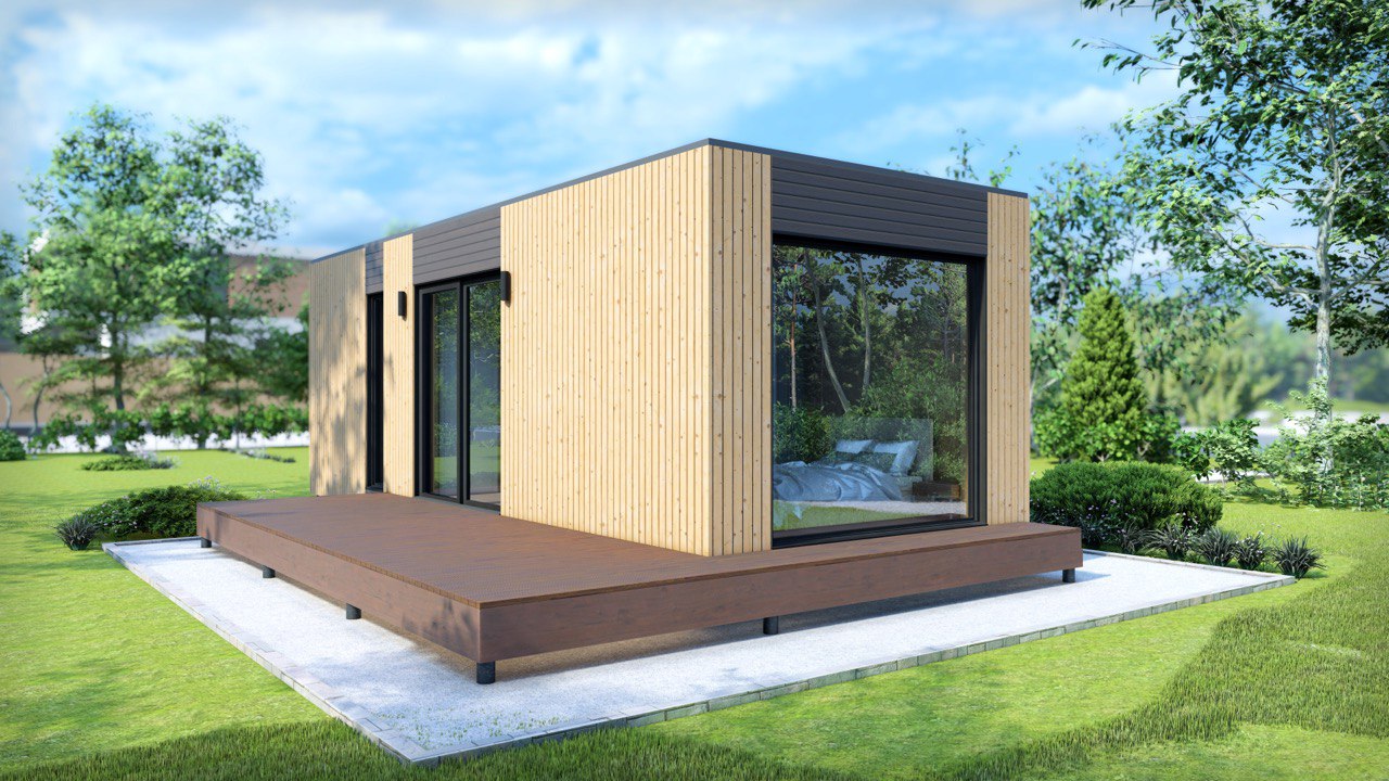 Tiny House - Mini-maison modulaire - Maison préfabriquée - 29 m² - Économe en énergie - Panneau SIP