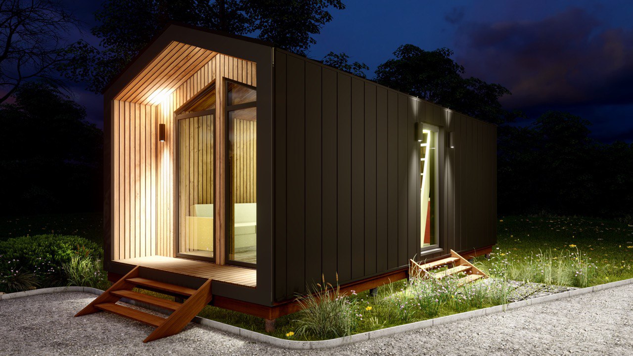 Tiny House - Mini-maison modulaire - Maison préfabriquée - 28 m² - Économe en énergie - Panneau SIP Tiny House - Mini-maison modulaire - Maison préfabriquée - 28 m² - Économe en énergie - Panneau SIP