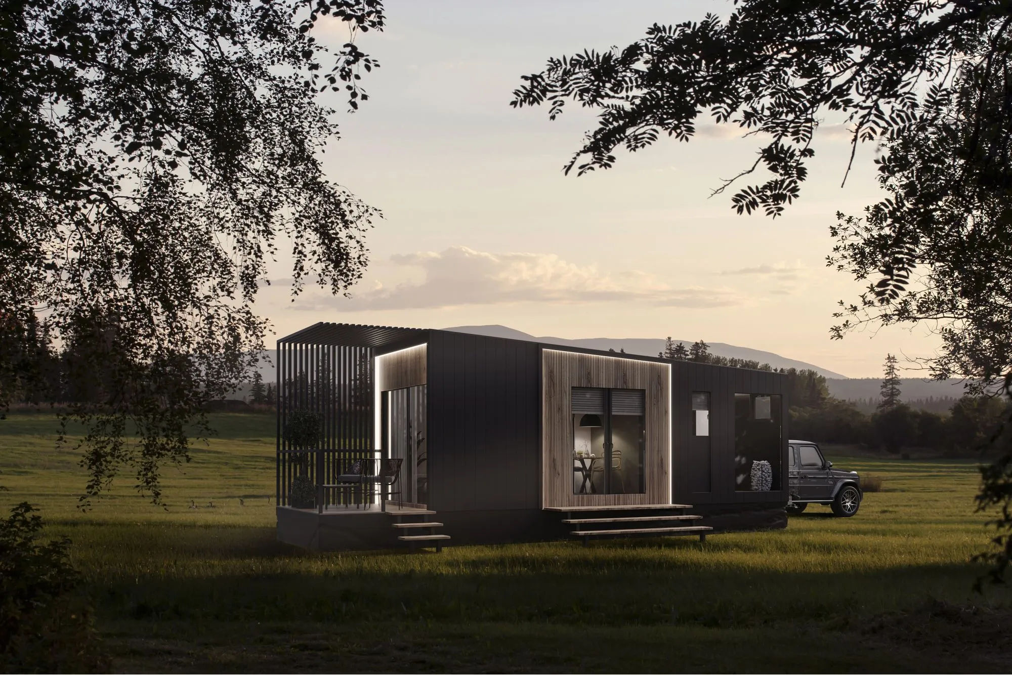 Tiny House, Maison container, Maison modulaire, Mini-maison, 16.72 m² - pour 2 personnes - Modèle 0