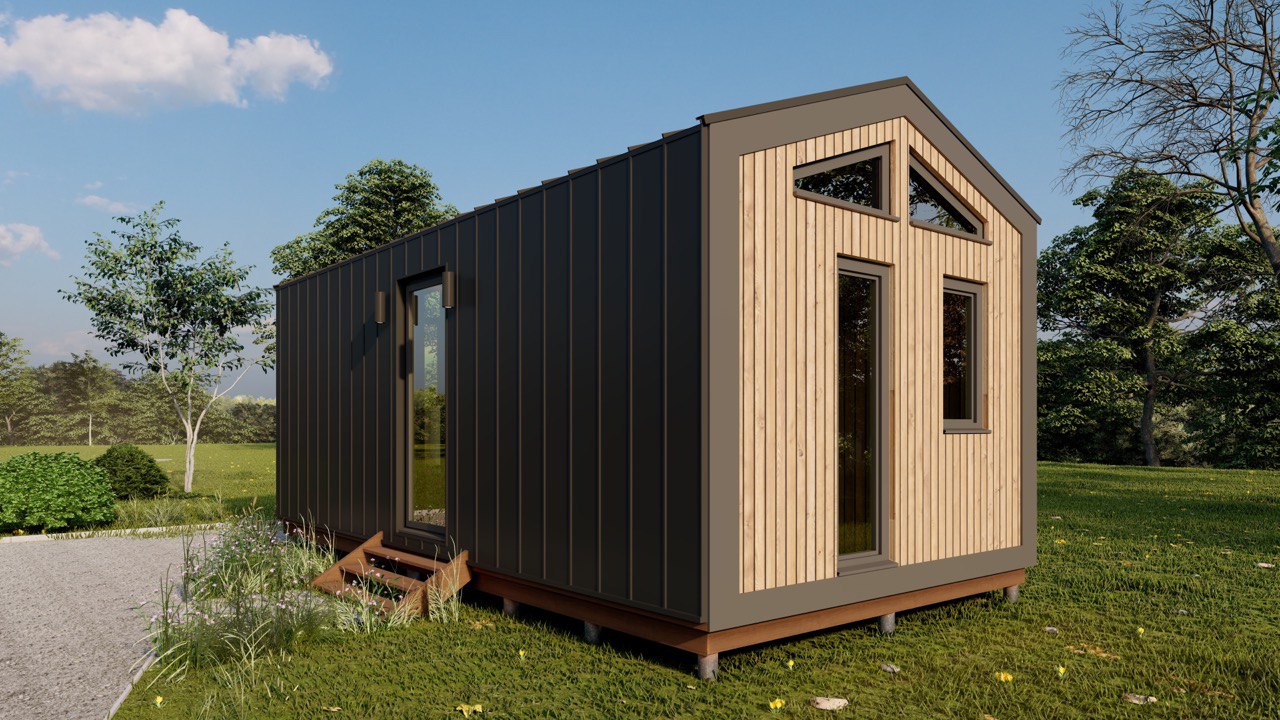 Tiny House - Mini-maison modulaire - Maison préfabriquée - 28 m² - Économe en énergie - Panneau SIP Tiny House - Mini-maison modulaire - Maison préfabriquée - 28 m² - Économe en énergie - Panneau SIP