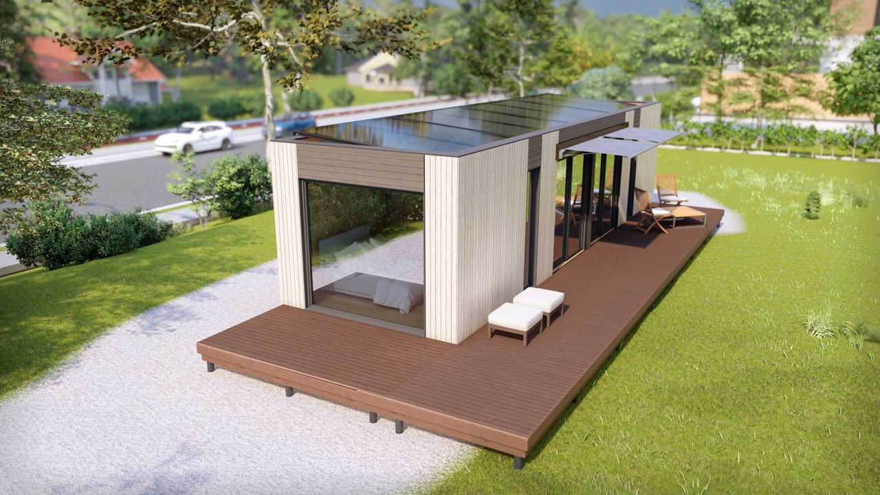 Tiny House - Mini-maison modulaire - Maison préfabriquée - 40 m² - Économe en énergie - Panneau SIP Tiny House - Mini-maison modulaire - Maison préfabriquée - 40 m² - Économe en énergie - Panneau SIP