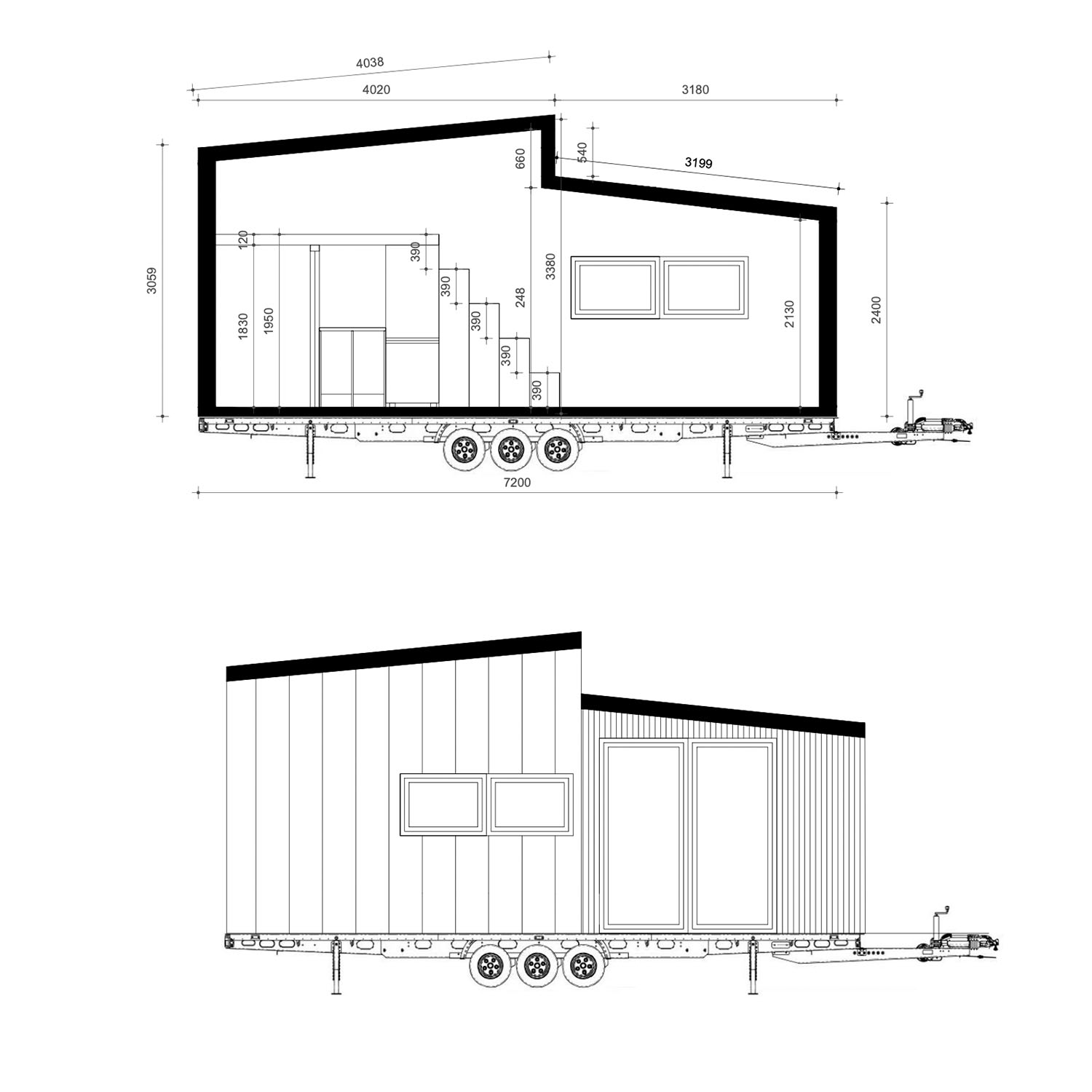 Tiny House, Maison container, Maison modulaire, Mini-maison - Modèle Green Day